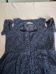 Elegant Blue Lace Dress