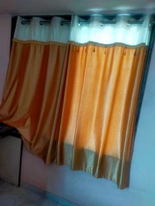 Orange and Beige Window Curtains