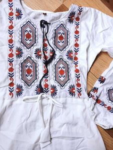 White Embroidered Dress