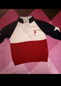 Chain On Neck Woollen Polo Sweater Branded Fo