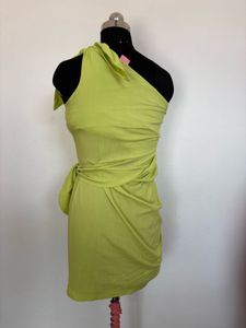Lime Green One-Shoulder Dress