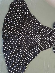 Polka Dot Flared Midi Dress