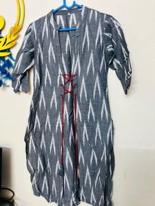 Stylish Grey Ikat Kurta Jacket