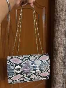 Snakeskin Chain Bag