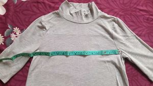 Gray Mock Neck Tunic Dress Top