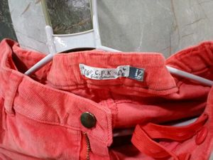 Coral Corduroy Pants