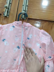 Pink Floral Ruffle Dress