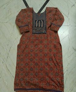 Ajrakh Print Shirt With Pant N Dupatta
