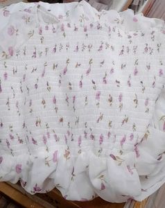 White Floral Print Maxi Dress