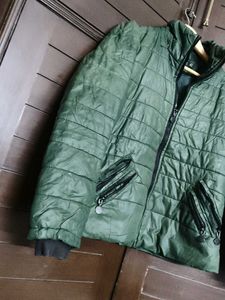 Women Olive Green Padded Jacket