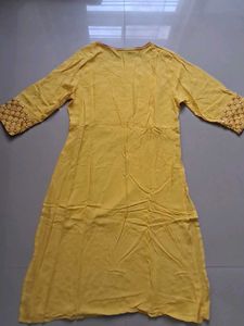 Yellow Embellished Kurta