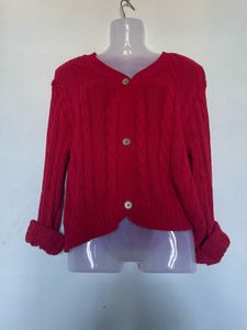Red Knit Cardigan