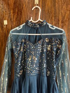 32 Bust Sequence Work Blue Ethnic Gown For Women