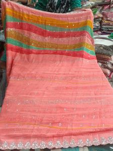 Peach Saree