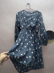 Polka Dot High Low Dress French Brand
