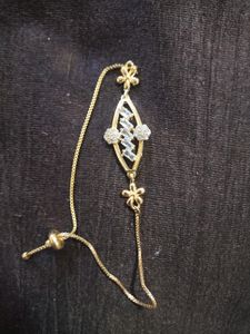 Gold-tone Cubic Zirconia Adjustable Bracelet 🩷🩵