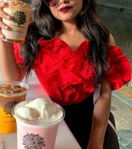 Red Off-Shoulder Top