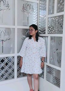 Polka Dot Ruffle Sleeve Tunic