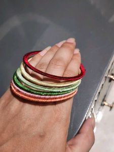 Colorful Thread Bangles - Set of 6