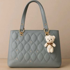 Elegant Multi-Purpose Handbag with Teddy Charm