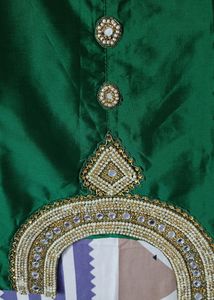 Long Green Heavy Work Kurta With Dupatta And Sleeves