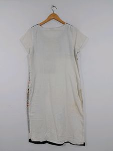 W Cream Printed Kurta (Women)