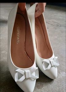 Heels Old Money Aesthetic Cute White Bow Heel