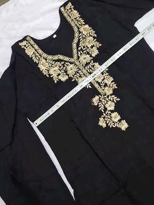 Elegant Black Embroidered Kurta Set