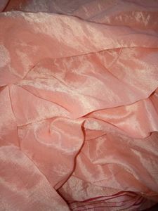 Peach Moslin Fabric Saree For Festival