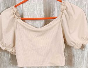 Beige crop top