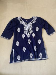 Navy Embroidered Tunic