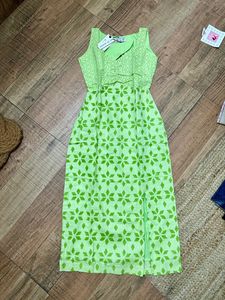 Cotton Green Midi Dress