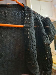 Crop Black Sequin Shrug