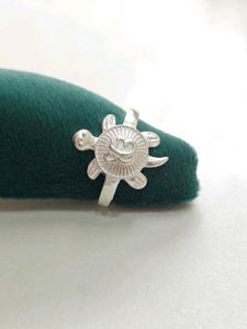 pure silver turtle ring