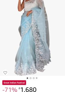 Beautiful Party Wear Organza Saree