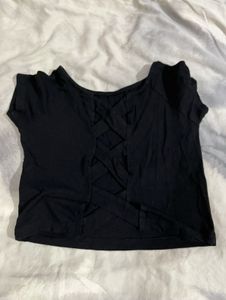 Crop Top With Open Criss Cross Back