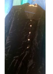 5XL Velvet Collar Black Shirt