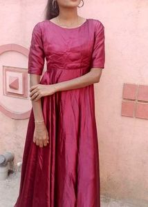 Elegant Maroon Maxi Dress full length