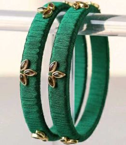 Green Thread Bangles