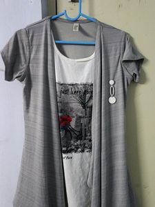 Trendy Top , Attached With Flannel
