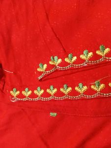 Stitched Elegant Red Kurta Set