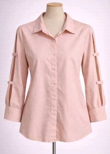 Pink Cutout Sleeve Blouse