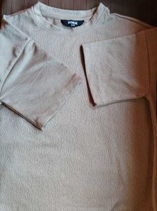 Beige Textured T-Shirt