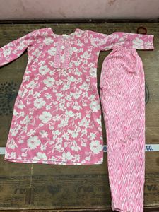 Pink Floral Kurta Set