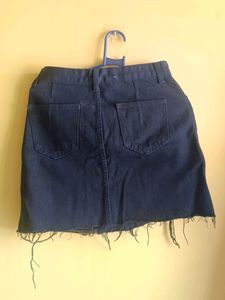 Black Denim Skirt