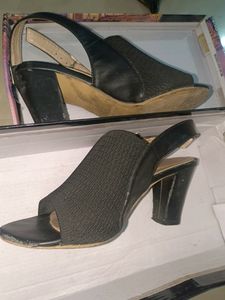 Women&#39;s Knit Chunky Block High Heels