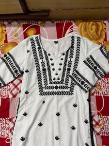 White Embroidered Kurti