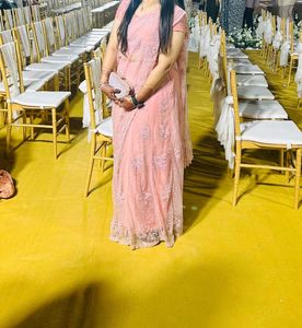 Baby Pink Colour Net Choli