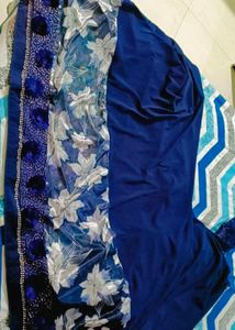 Elegant Blue Floral Saree