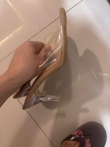 Glass Pencil Princess Heels Transparent Beige